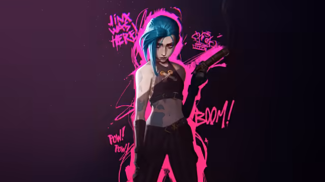 Jinx Neon Cyberpunk Character Art