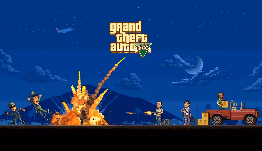 Grand Theft Auto Five Pixel Art