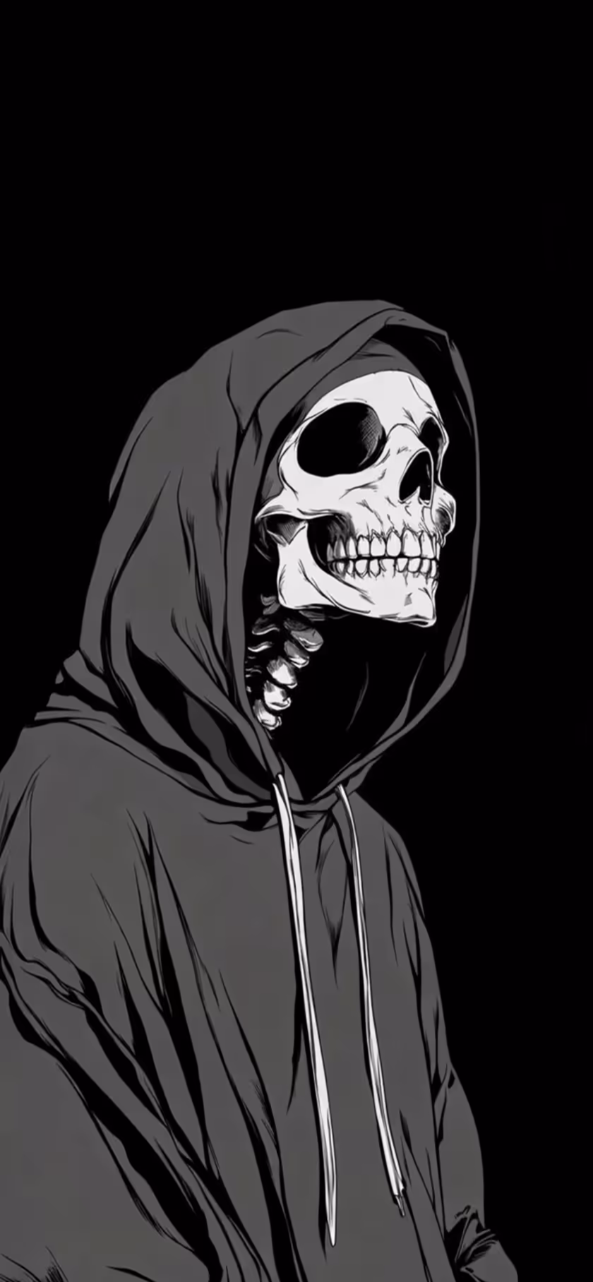 Skeleton Reaper Dark Hood