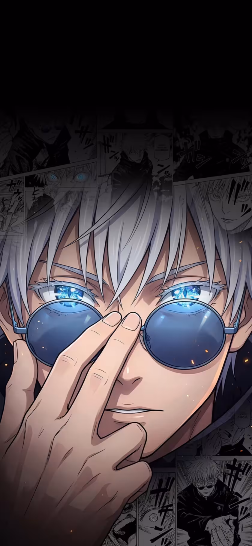 Silver Hair Character Blue Sunglasses