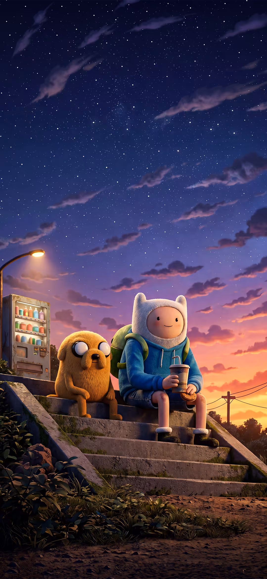 Adventure Time Starry Night Sky — vertical anime Full HD wallpaper