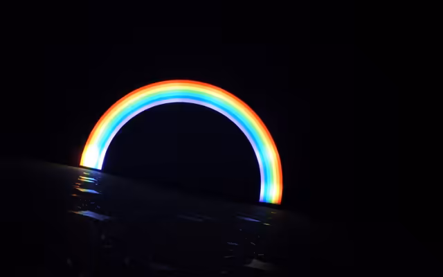 Glowing Rainbow Neon Arch Dark
