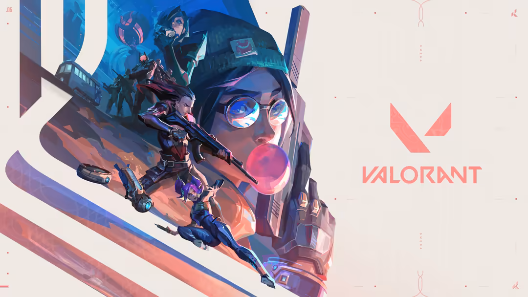 Valorant game characters Viper and Reyna with cyberpunk aesthetic, neon colors, tactical gear, and futuristic cityscape backg