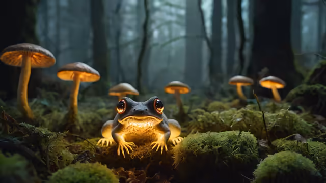 glowing-eyes Glowing Eyes Forest Frog Fantasy