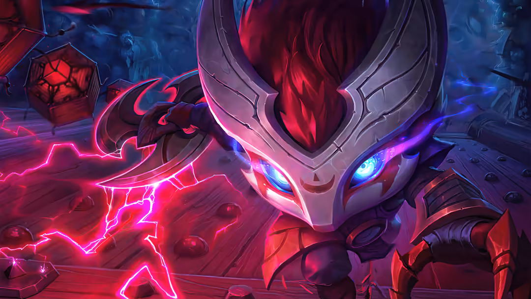 Glowing neon warrior with ethereal red hair and white armor, crackling with electric energy and vibrant pink lightning effect