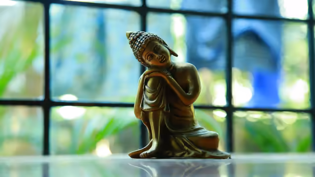 Antique Buddha Statue Serene Meditation
