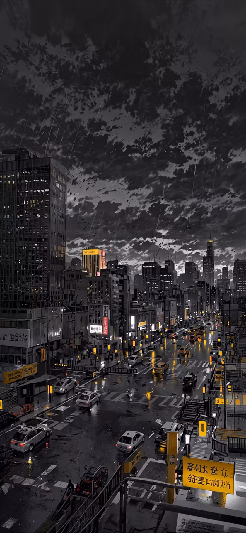 Rainy Tokyo Street Neon Lights