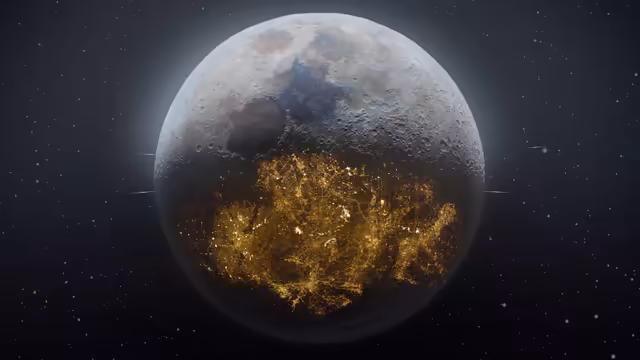 Moon With Glowing Golden Core