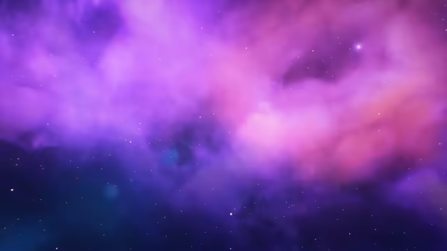 Cosmic Purple Nebula With Starlight