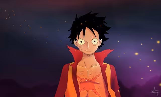 Monkey D. Luffy Determined Gaze Purple Night