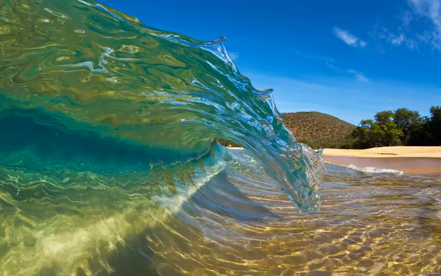 Crystal Clear Ocean Wave Beach