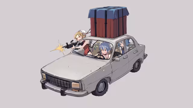 PUBG Anime Car Chase Adventure