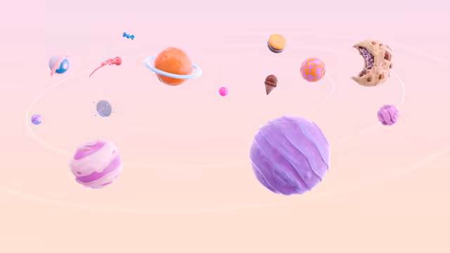 Pastel Solar System Floating Planets