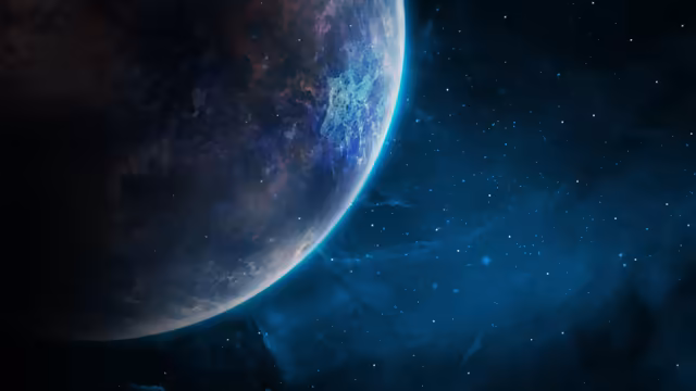 Glowing Planet in Cosmic Space