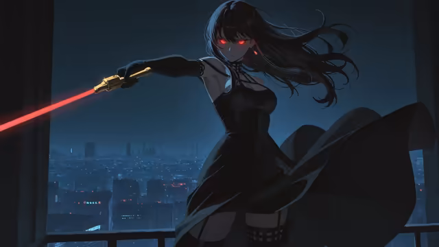 Yor Forger Neon Assassin Cityscape