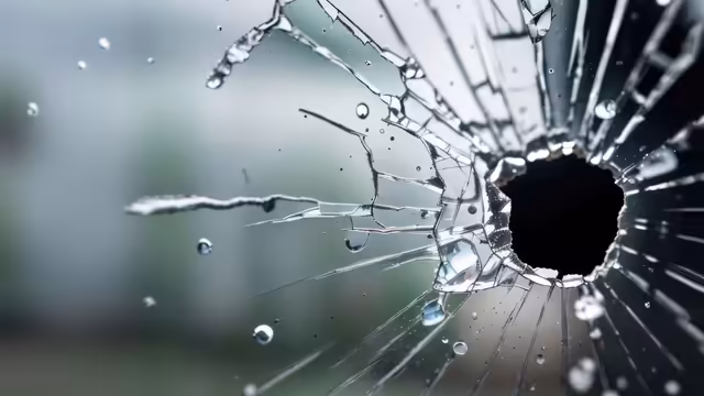 Broken Glass With Water Droplets