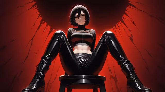 Mikasa Ackerman Bold Red Aesthetic