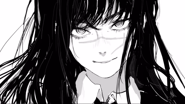 Makima Black Hair Manga Portrait
