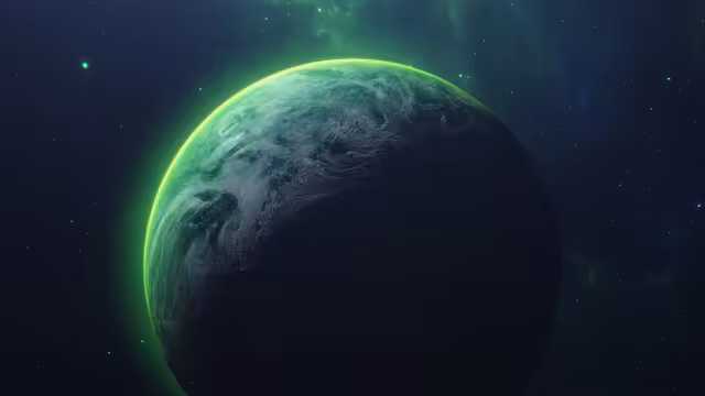 Green Planet In Cosmic Space