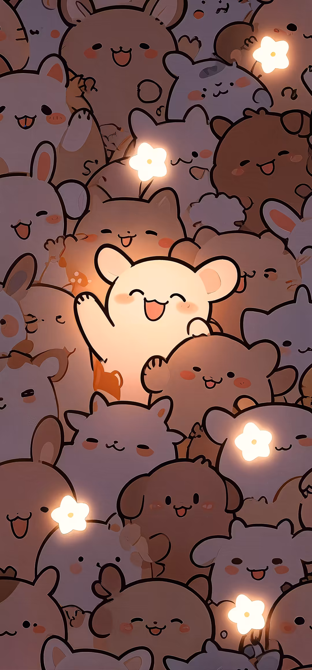 Cute Cartoon Bear Group Wallpaper – Adorable Background — abstract phone wallpaper in 4K