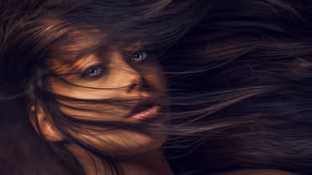 Beautiful Woman With Flowing Hair