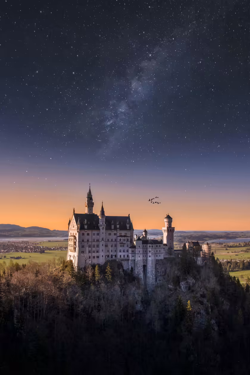 Fairytale Castle Under Starry Sky