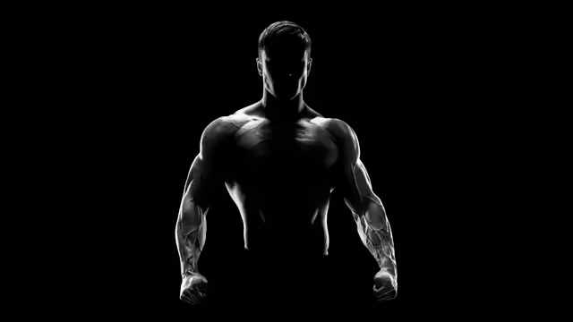 Muscular Bodybuilder Silhouette Dark