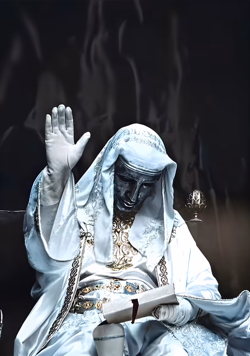 Solemn Religious Statue – Spiritual Wallpaper