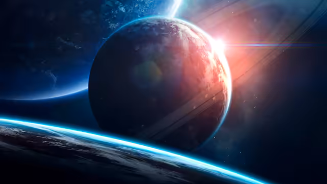 Cosmic Planets With Glowing Light