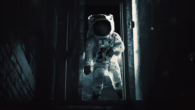 Astronaut in Corridor Exploration