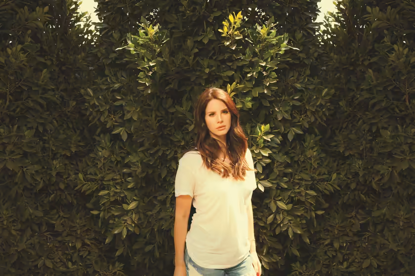 Lana Del Rey Green Foliage Portrait