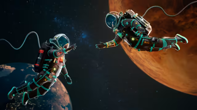 Futuristic Astronauts in Space Adventure