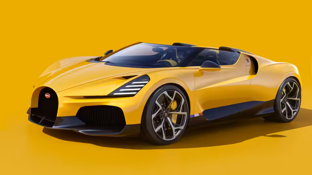 Bugatti W16 Mistral Yellow Roadster