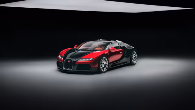 Red and Black Bugatti Veyron Supercar