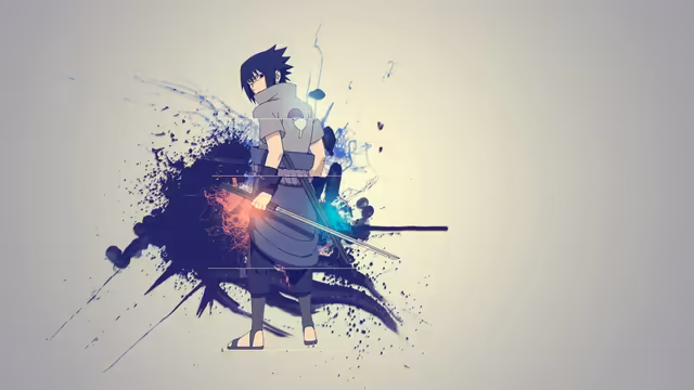 Sasuke Uchiha Splatter Art Anime