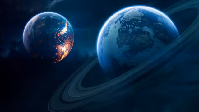 Blue Planet In Cosmic Space