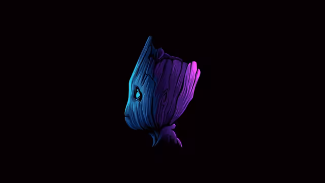 Neon Glowing Flower Abstract Art