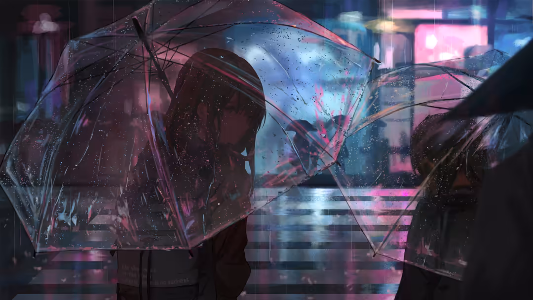 Neon Rainy Street Cyberpunk Aesthetic — horizontal synthwave 4K wallpaper