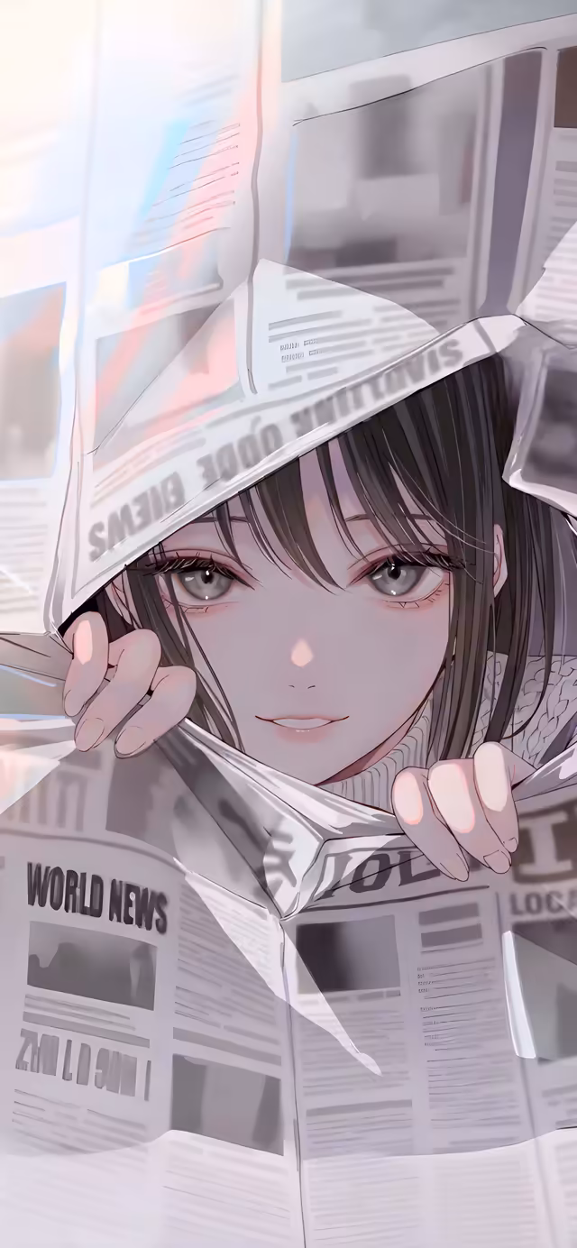 Anime Girl With Newspaper Hat