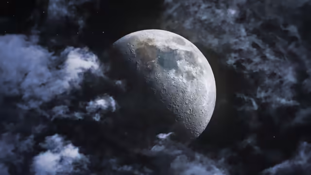 Moon Through Stormy Clouds Night