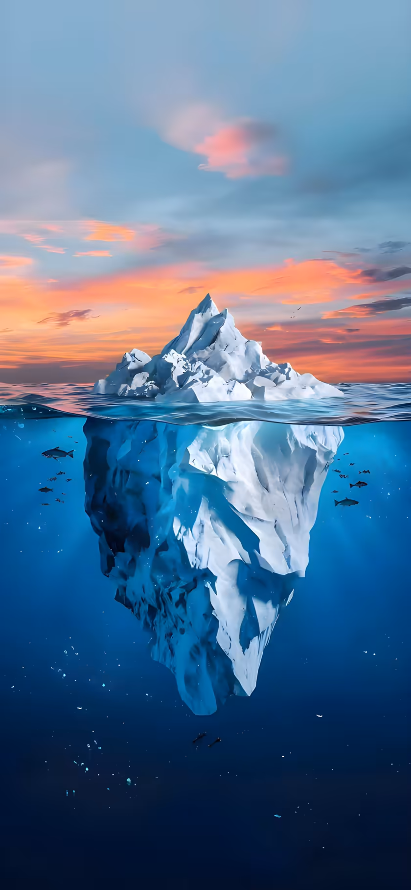 Iceberg Sunset Ocean Depths