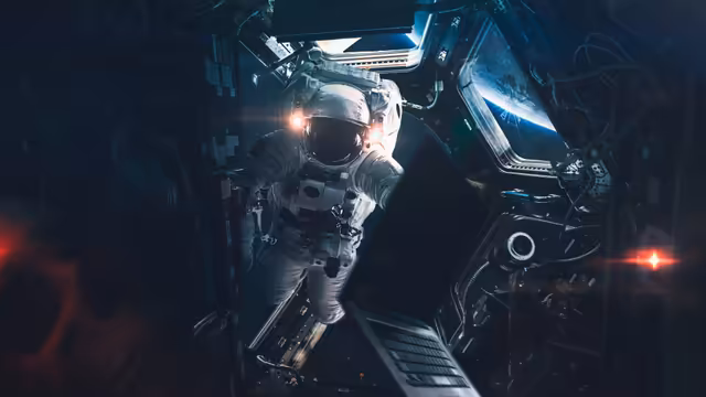 Astronaut In Space Station Module