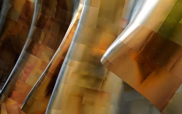 Golden Geometric Tiles With Metallic Accents