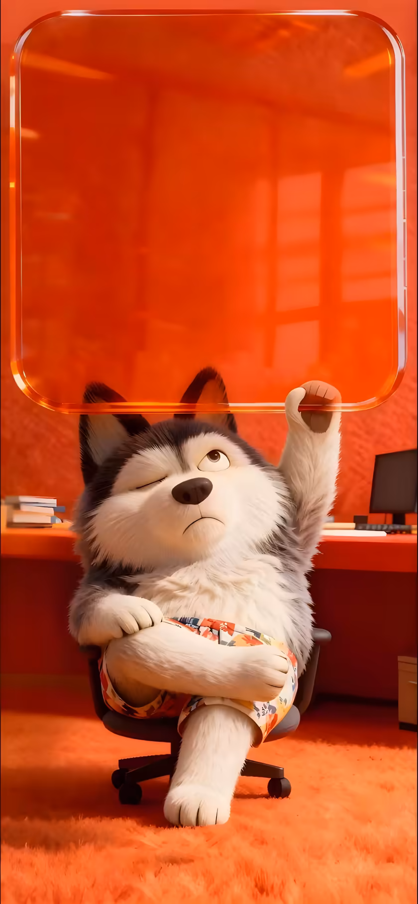 Grumpy Husky Office Life