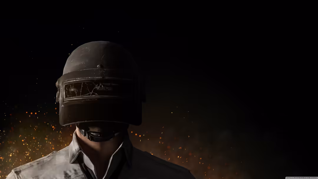 Futuristic soldier in tactical gear wearing advanced helmet with visor, surrounded by glowing sparks against dark background