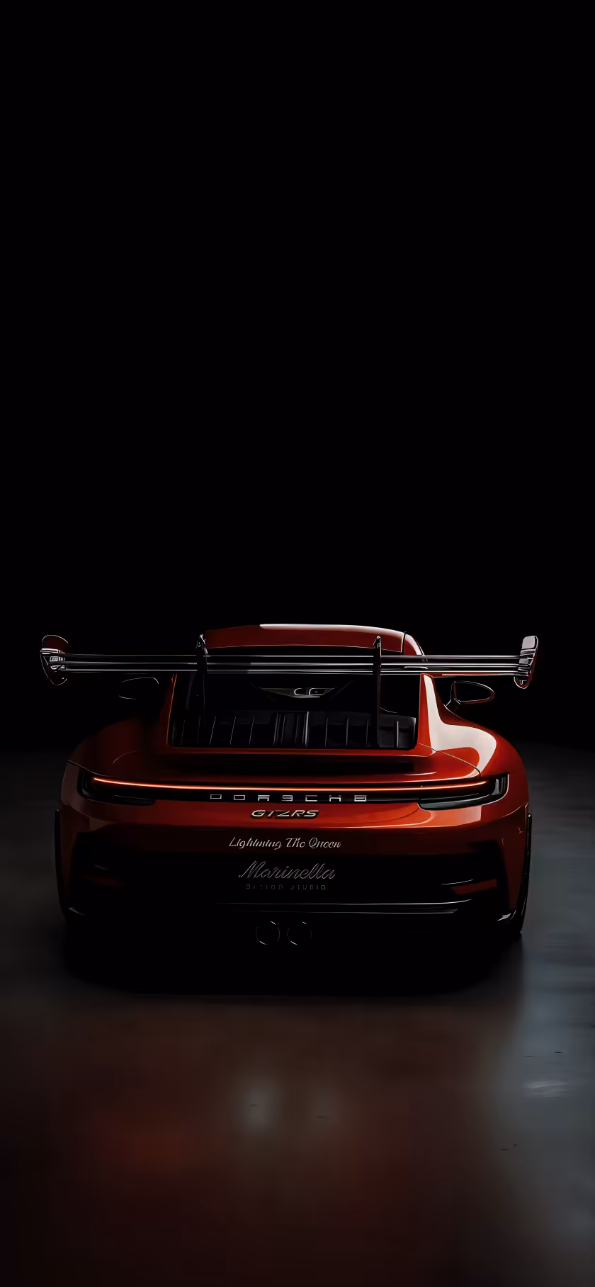 Red Porsche Rear View