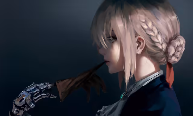 Anime Girl Cyberpunk Warrior Portrait