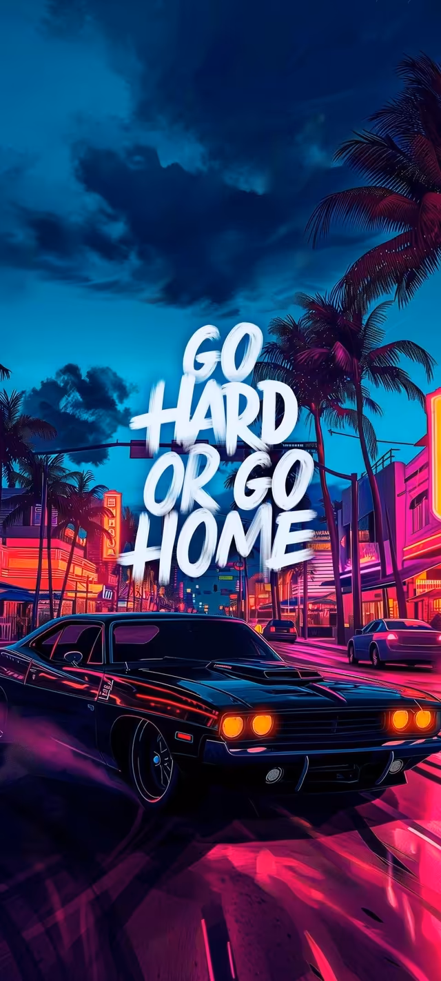 Neon City Car Motivation Quote