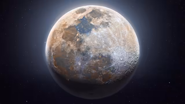 Luminous Moon Surface in Space