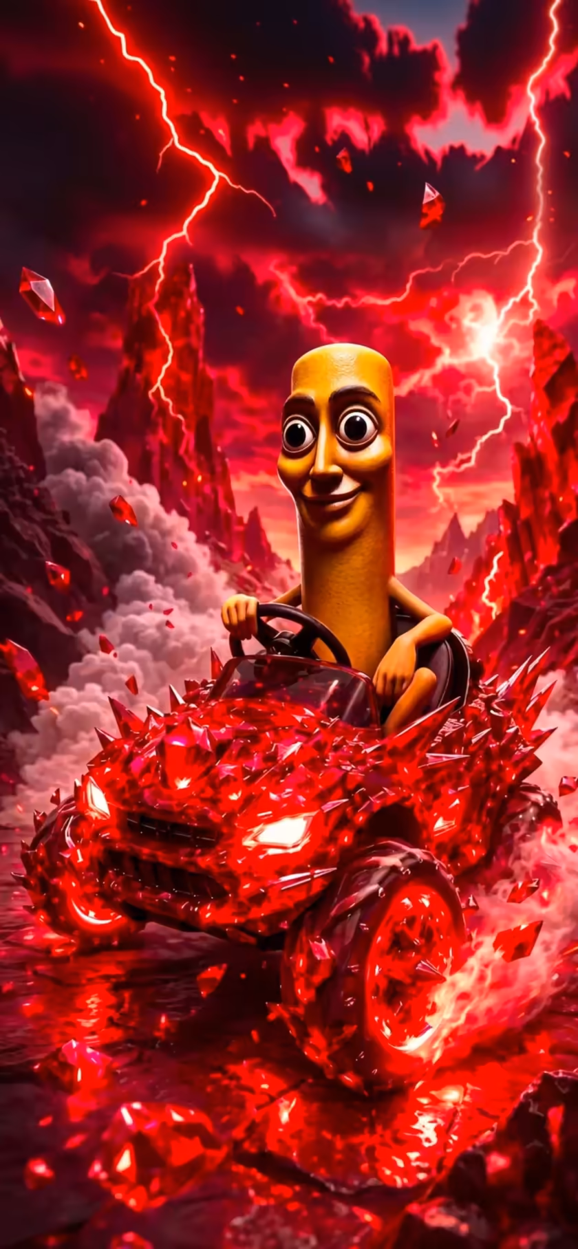 Golden Character Red Lightning Storm